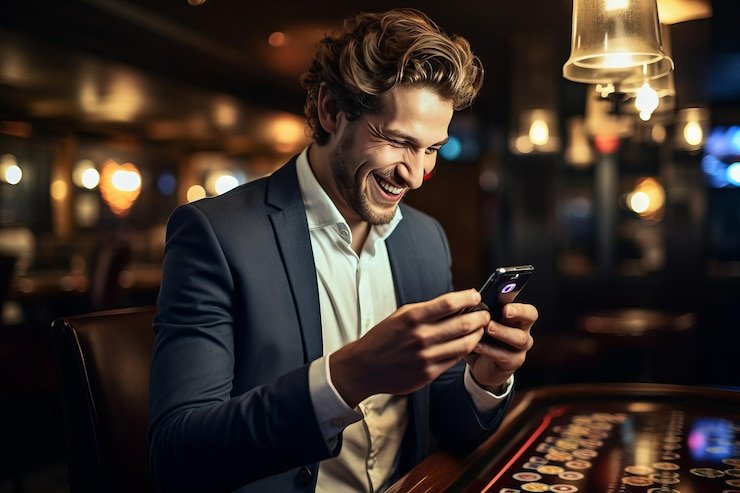 Pengguna mengakses halaman sports betting melalui smartphone dengan antarmuka mudah dipahami